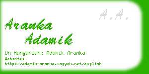 aranka adamik business card